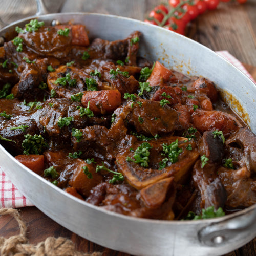 Braised Beef Osso Buco with Root Vegetables